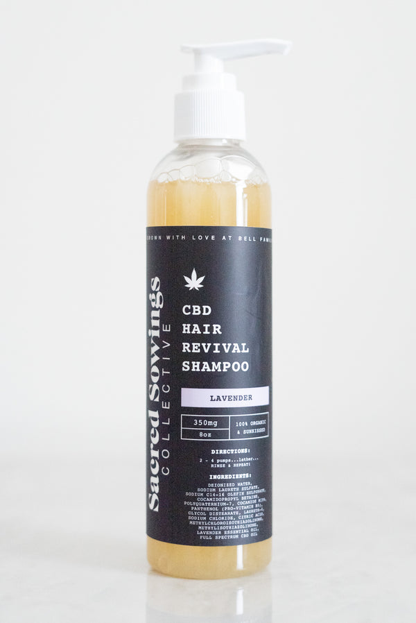 Sacred Sowings Lavender CBD Hair Revival Shampoo