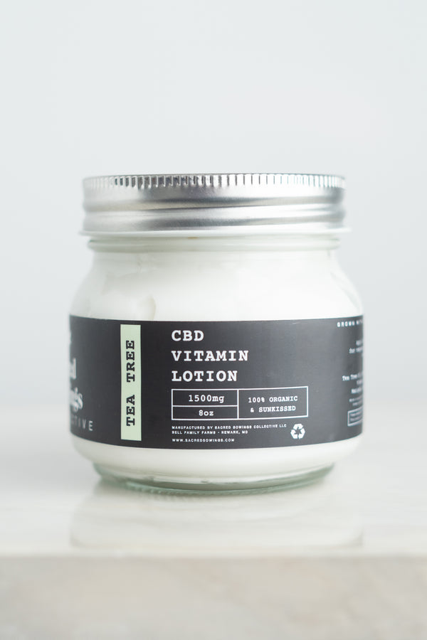 Sacred Sowings Tea Tree CBD Vitamin Lotion
