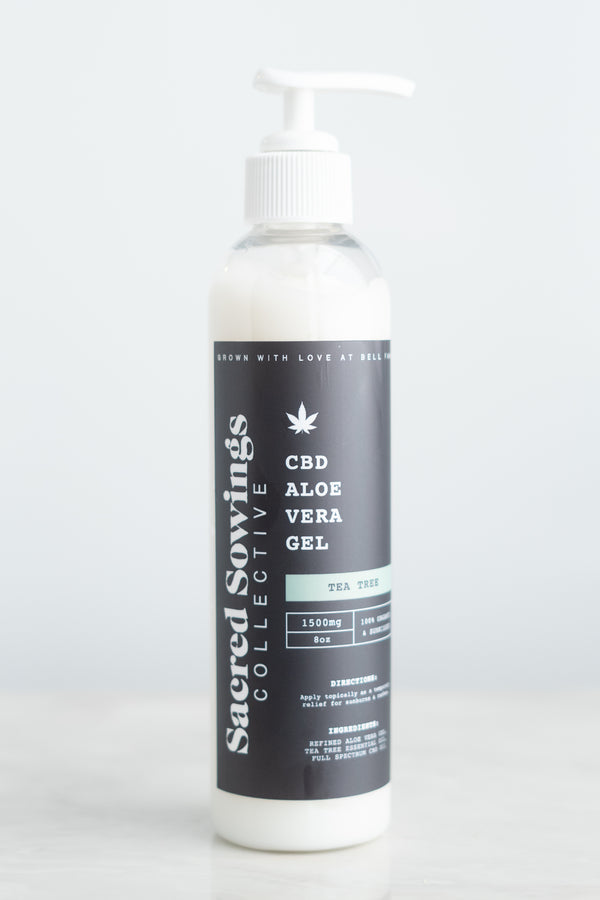 Sacred Sowings Tea Tree CBD Aloe Vera Gel