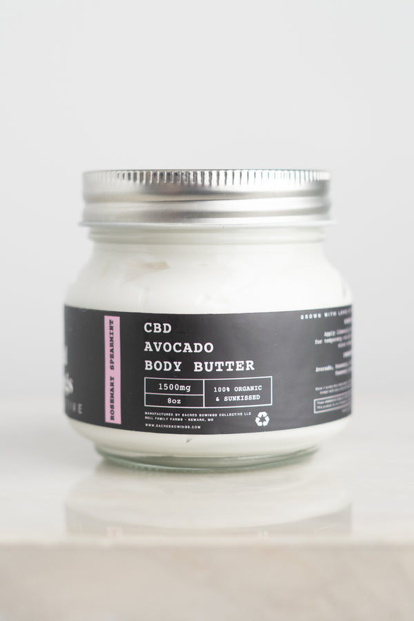 Sacred Sowings Rosemary Spearmint Avocado CBD Body Butter