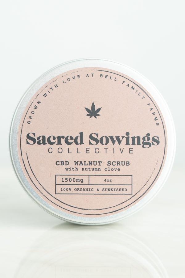 Sacred Sowings Autumn Clove CBD Walnut Body Scrub
