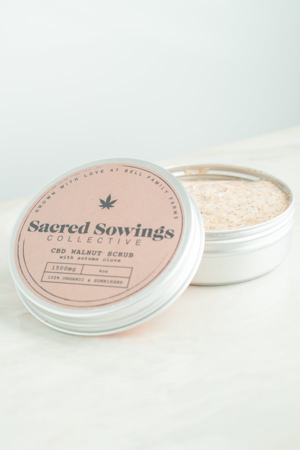 Sacred Sowings Autumn Clove CBD Walnut Body Scrub